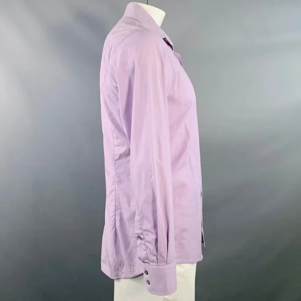 GUCCI Size L Purple Cotton Button Up Long Sleeve Shirt